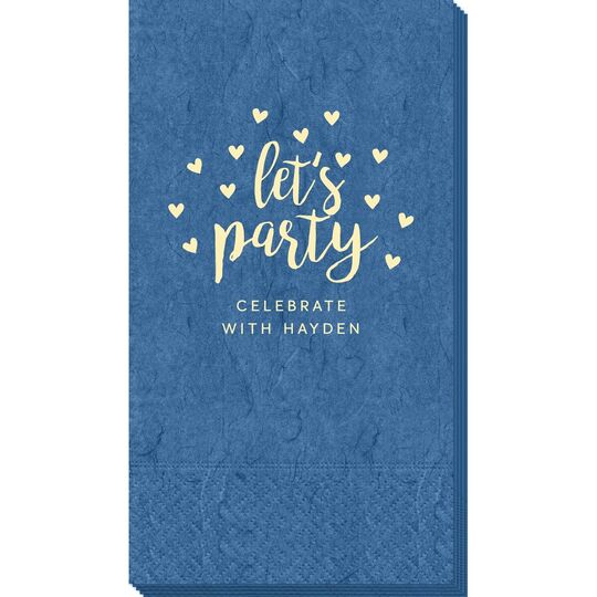 Confetti Hearts Let's Party Bali Guest Towels